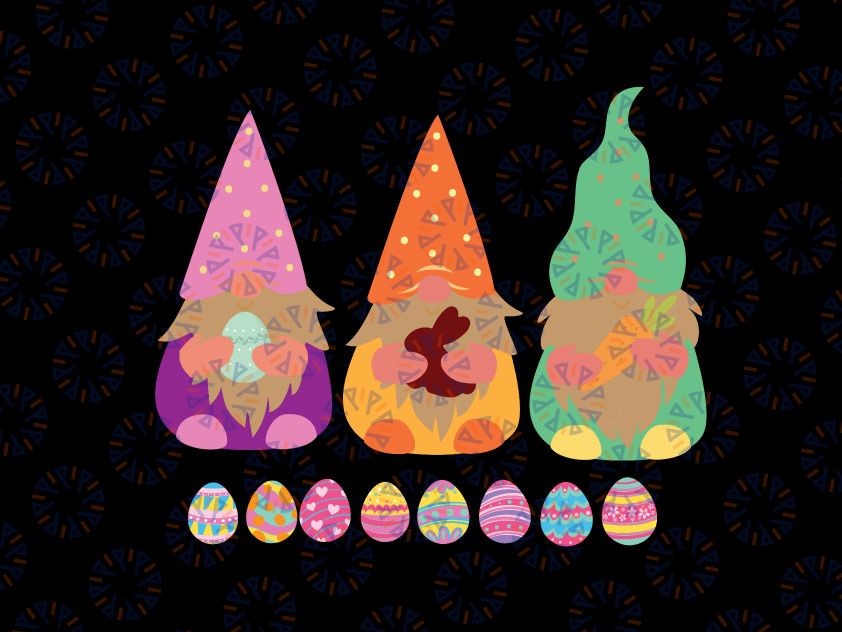 3 Easter Gnomes Pastel Spring Svg, Easter Gnome Svg, Gnome Svg, Easter Egg Svg, Easter Carrot Svg, Cricut, Cut File, Clip Art, Printable