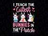 I Teach the Cutest Bunnies in the Patch Svg, Easter Teacher Svg, Easter Teacher Shirts Svg, Easter Teacher Iron On Png, Cute Little Bunnies Svg