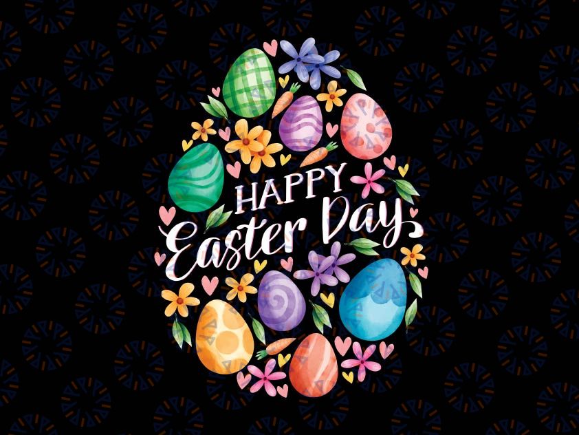 Happy Easter Png, Easter Colorful Eggs Png, Easter Png, Sublimation Design, Digital Download