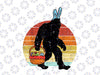 Bigfoot Sasquatch Bunny Easter Eggs Png, Egg Hunter Champion Png, Bunny Bigfoot Png, Happy Easter Day Png, Retro Sunset Png