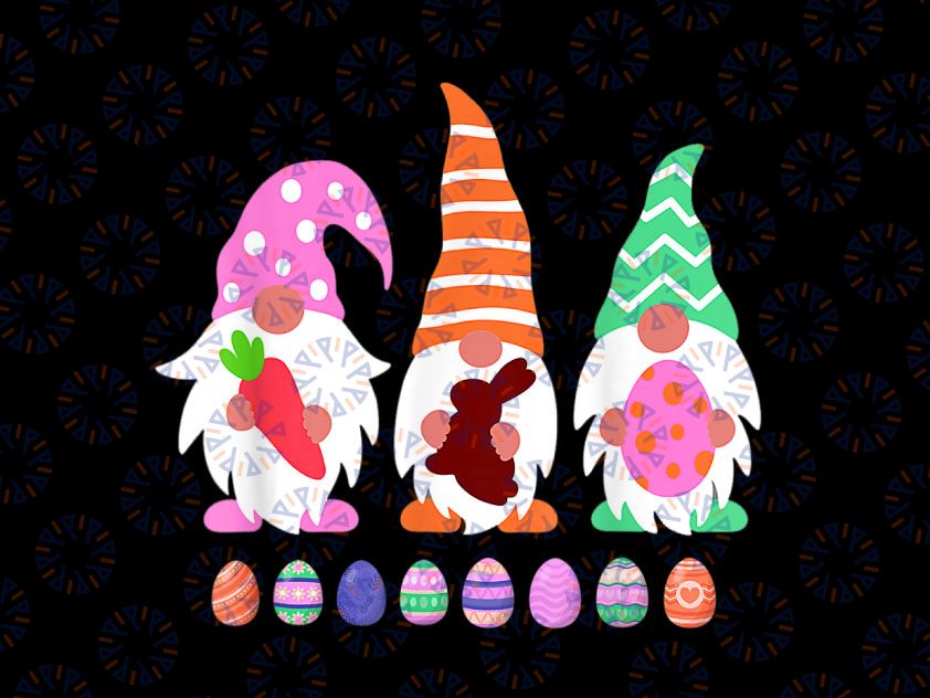 3 Easter Gnomes Png, Pastel Spring Bunny Png, Easter Bunny Gnomes PNG Easter Gnome Bunny Eggs Basket Shirt Sublimation Design Digital