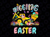 Kids Digging Easter Bunny Driving Tractor Excavator Eggs Png, Easter Bunny Tractor Png, Easter Png, I'm Digging Easter, Happy Easter Png