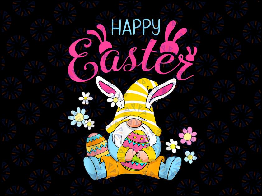 Happy Easter Day Bunny Spring Gnome Png, Easter Egg Hunting Png, Easter Bunny Gnomes PNG Sublimation Design Digital Download File