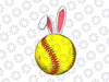 Easter Softball Png, Bunny Rabbit Ears Png, Softball Png, Girl Softball Easter Rabbit Bunny Sublimation