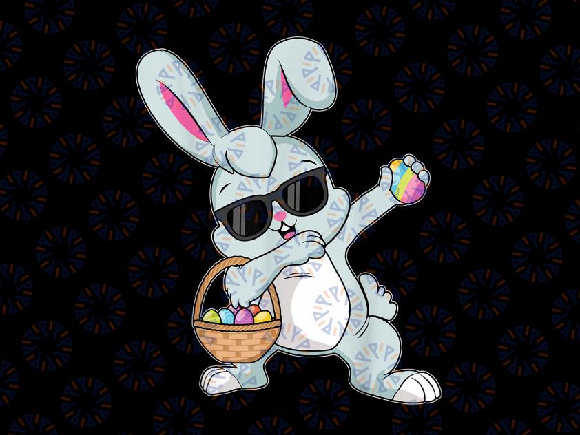 Dabbing Rabbit Easter Day PNG, Eggs Bunny Dabbing Png, Easter Png, Dabbing Easter Bunny Png, Easter Gifts, Easter Egg Hunt Png