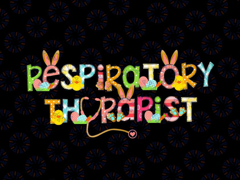 Cute Easter Respiratory Therapist Png, RT Bunny Ears Png, Easter Eggs Png, Easter Png, Respiratory Therapist Png, Easter day Png
