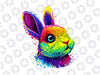 Colorful Cute Bunny Face Png, Easter Sublimation PNG Design, Printable Art , Easter Bunny Rabbit Colorful Sublimation