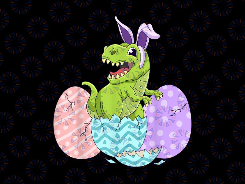 T Rex Bunny Easter Dinosaur Png, Easter T-rex Png, Easter Dinosaur Png, bunny t-rex, Happy easter, kids Png design