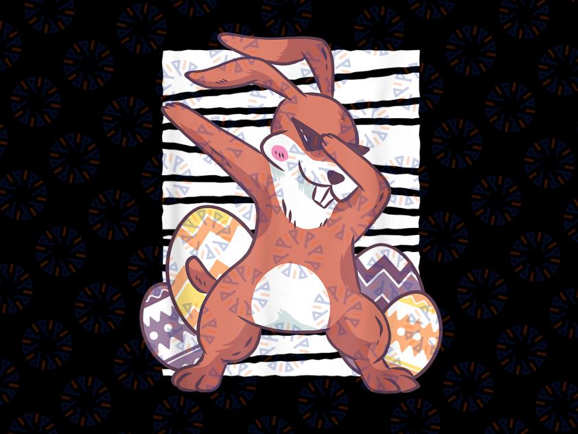 Dabbing Rabbit Easter Day Eggs Png, Funny Animal Png, Happy Easter Day Png, Dancer Animal Png, Dab Rabbit Png