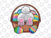 Easter Bunny Basket Eggs Png, Rabbit Easter Day Png, Sublimation PNG Design