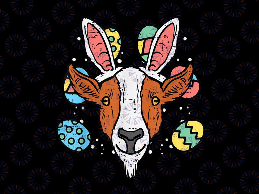 Easter Goat Png, Bunny Eggs Png, Funny Farm Animal Png, Farming Farmer
