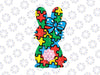 Easter Bunny Rabbit Puzzle Autism Awareness Png, Easter Bunny Puzzle Rainbow, Autistic Easter Day, Happy Easter, Autism Awareness