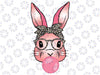 Cute Bunny With Leopard Glasses Bubblegum Easter Day Png, Rabbit Bandana Glasses Png, Happy Easter, Bunny Season, Funny Easter, Digital Download