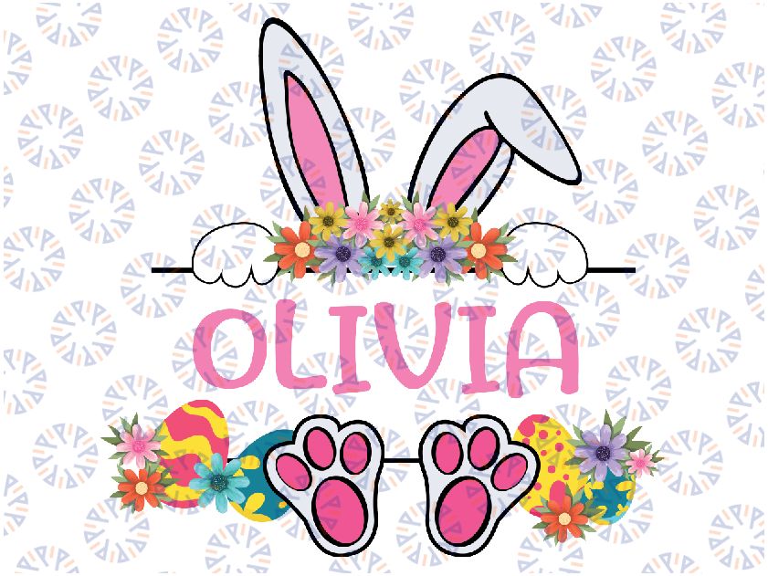 Personalized Easter Bunny Name Frame Png, Easter Day Png, Customize Easter Bunny Png, Sublimate Designs Download