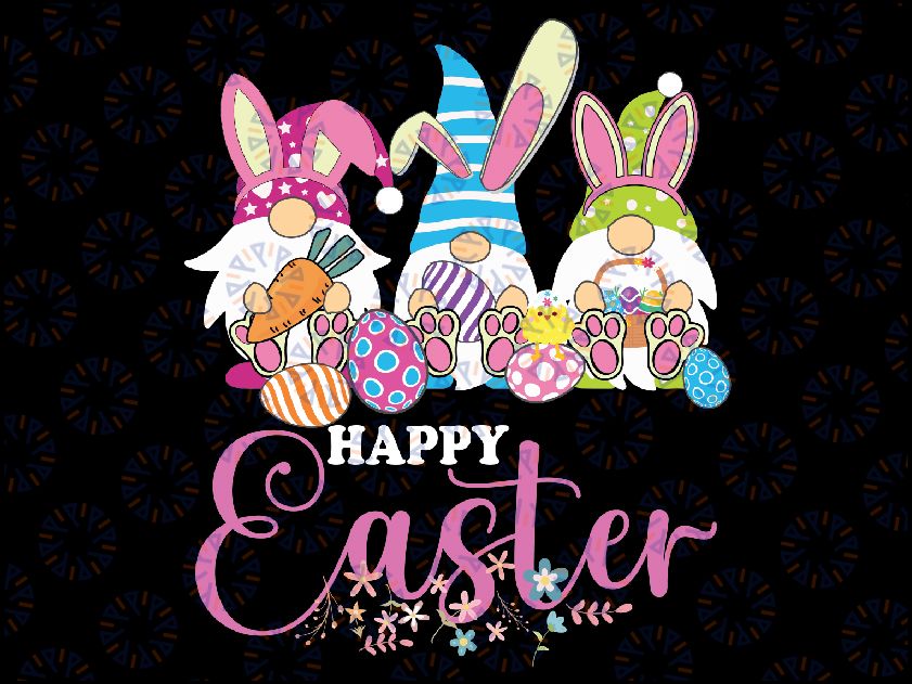 Womens Gnome Easter  Png, Women Easter Outfit Easter Girls Png, Easter Bunny gnomes, Gnome Bunny Eggs Basket Sublimation Design, Digital Download