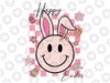 Happy Easter Smiley Bunny Ears Png, Funny Easter Day Sublimation Design, Pink Checkered Easter Shirt Design, Digital Download, Retro Easter