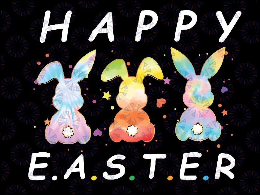 Happy Easter Day Cute Bunny Funny Rabbit Tie Dye Png, Tie Dye Easter Bunny Rabbit Cute Png, Easter Day, Digital Download