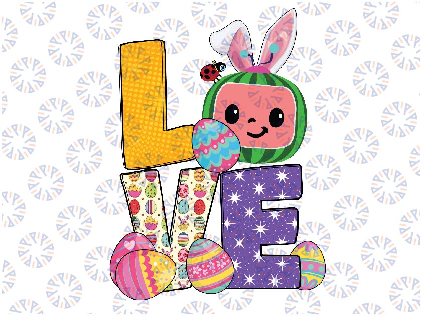 Love Cocomelon Easter Bunny PNG, Kids Easter Day PNG Digital File Easter PNG, Easter Love PNG, Easter Sublimation, Easter Shirt Design, Easter Print