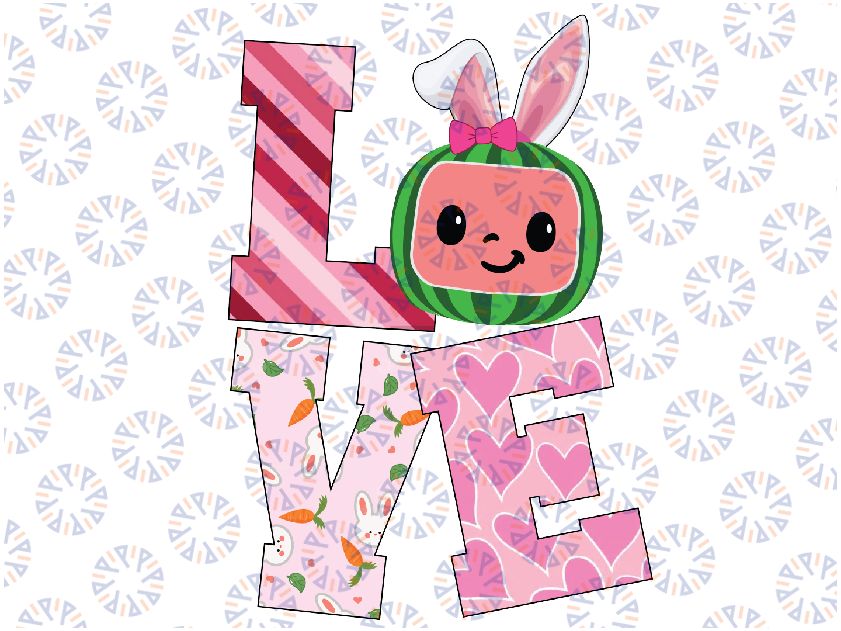 Love Cocomelon Easter Bunny PNG, Kids Easter Day PNG Digital File Easter PNG, Easter Love PNG, Easter Sublimation, Easter Shirt Design, Easter Print