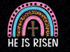 He Is Risen Leopard Rainbow Jesus Chris-ti-an Happy Easter Day Png, He Is Risen, Easter Chris-tian Png, Boho Rainbow Png, Digital Download