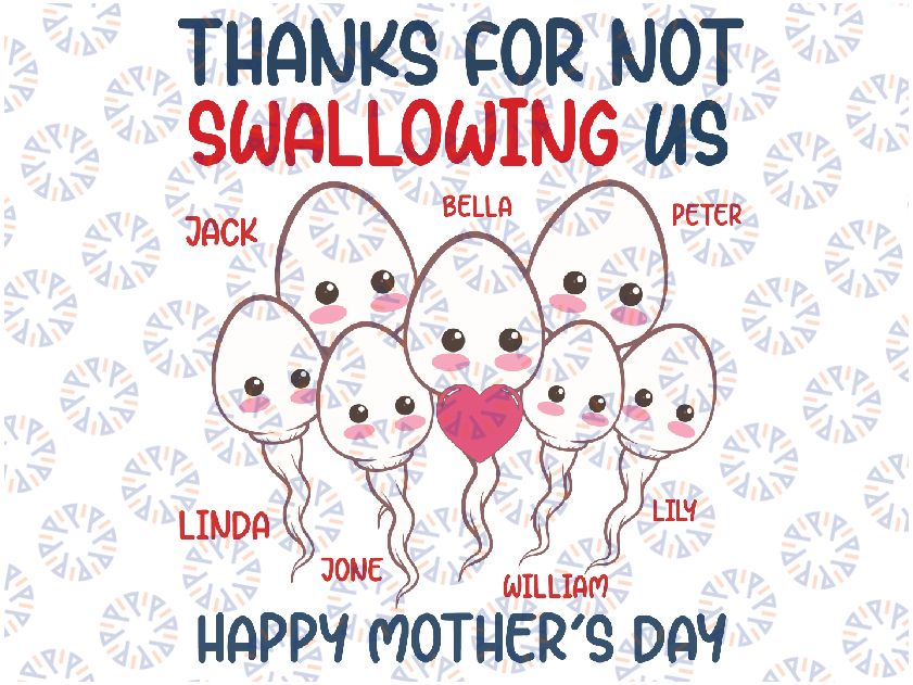 Personalized Funny Mother's Day Svg, Thanks For Not Swallowing Us Svg, Rude Mother's Day Design, Mother's Day Gift, Sarcastic Mothers Day Png