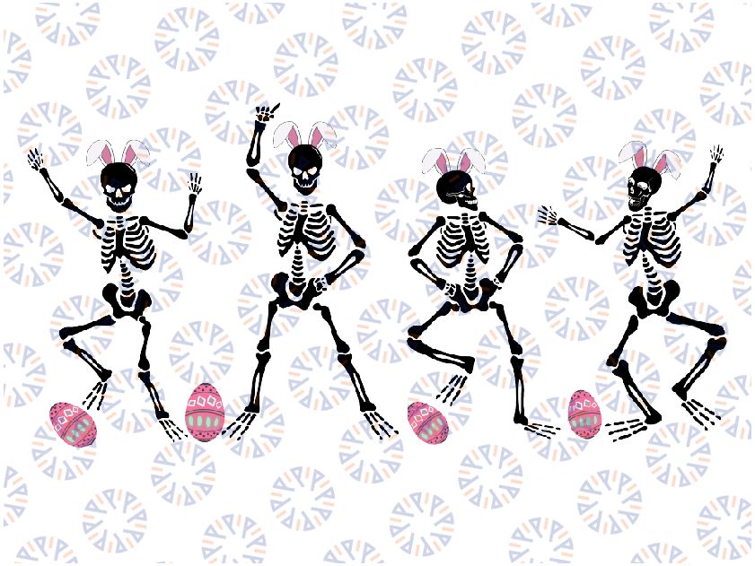 Skeleton Easter Bunny Dancing Svg, Easter Skellies, Funny Easter, Dancing Skeletons Png Svg, Digital Download