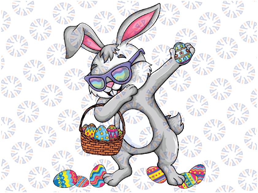 Dabbing Rabbit Easter Png, Dabbing Bunny Easter, Eggs Dab Easter Day Png, Digital Download