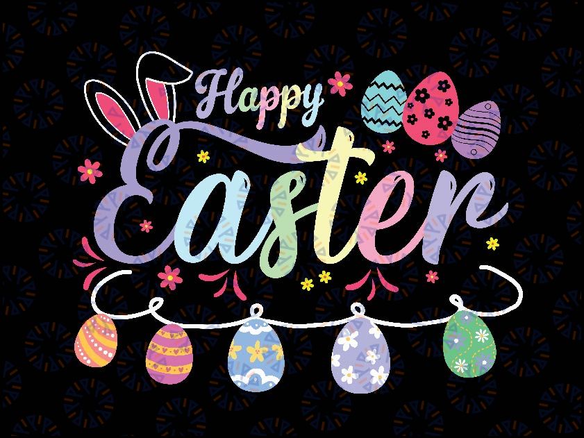 Happy Easter Bunny Spring Easter Egg Hunt Easter Svg Png, Rainbow Easter Svg, Easter Bunny Png, Digital Download