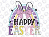 Happy Easter Bunny Rabbit Face Funny Easter Day Rainbow Png, Rainbow Easter Svg, Easter Bunny Png, Digital Download