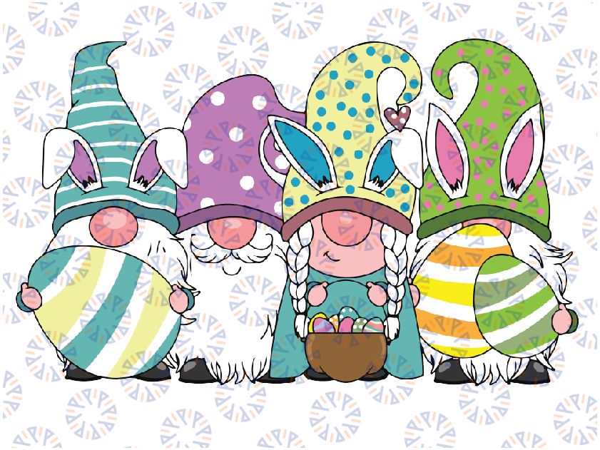 Easter Bunny Gnome Easter Eggs Hunting Png, Easter Bunny Gnomes Svg, Gnome Bunny Eggs Svg, Easter Day, Digital Download