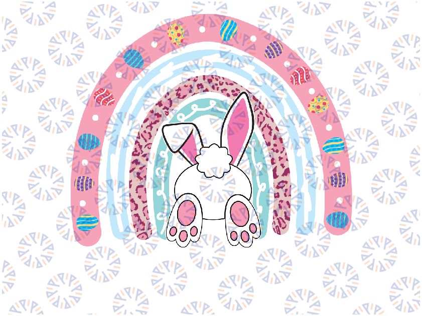 Leopard Rainbow Easter Bunny Rabbit Happy Easter Teacher Png, Rainbow Easter Png, Teaching Easter Png, Digital Download