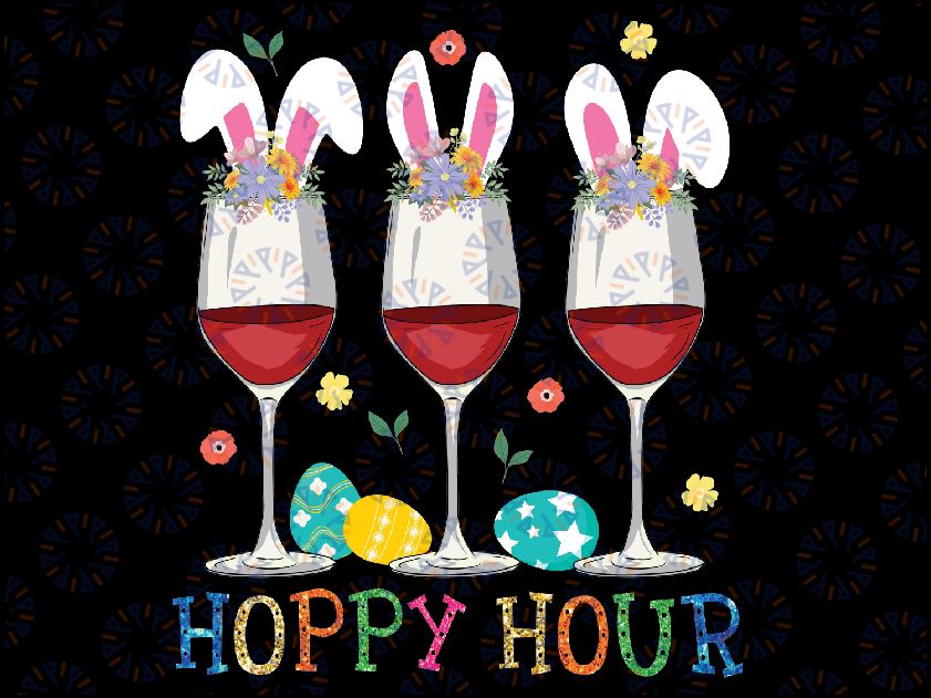 Three Wine Glasses Easter Drinking Bunny Ears Drink Up Png, Wine Glasses Bunny Png- Drinking Wine Lover Easter, Easter Day, Digital Download