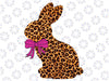 Easter Bunny Leopard Plaid Rabbit Easter Day Png, Easter Bunny Png, Leopard Bow Bunny Design, Sublimation Designs