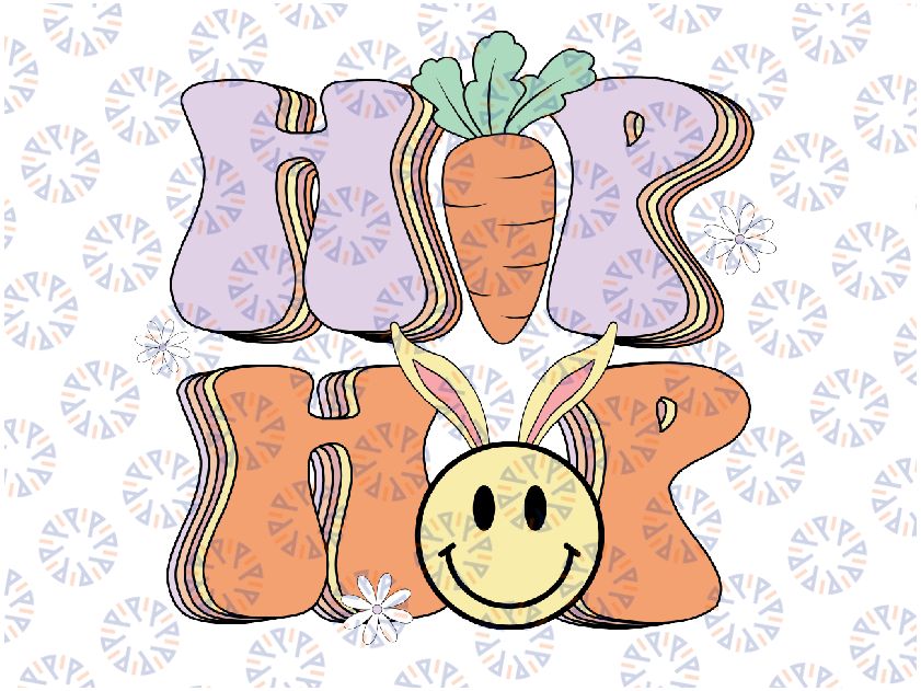 Retro Groovy Easter Day Hip Hop Cute Rabbit Bunny Carrot Svg, Hip Hop Smiley Svg, Easter Retro Carot Svg, Easter Day, Digital Download