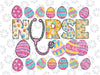 Easter Eggs Nurse Stethoscope Scrub Top Spring Squad Png, Easter Day Png, Nurse Easter Eggs Png, Instant Download