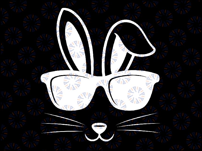 Bunny Face With Sunglasses Easter Day Svg,Cute Easter svg, Cute Black Bunny Face Svg, Easter Day Png, Digital Download