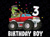 Kids Monster Truck T-Rex Pirate 3rd Birthday Boy 3 Three Png, 3 Years Old Birthday Easter, T-Rex Dinosaur Easter Png, Easter Day, Digital Download