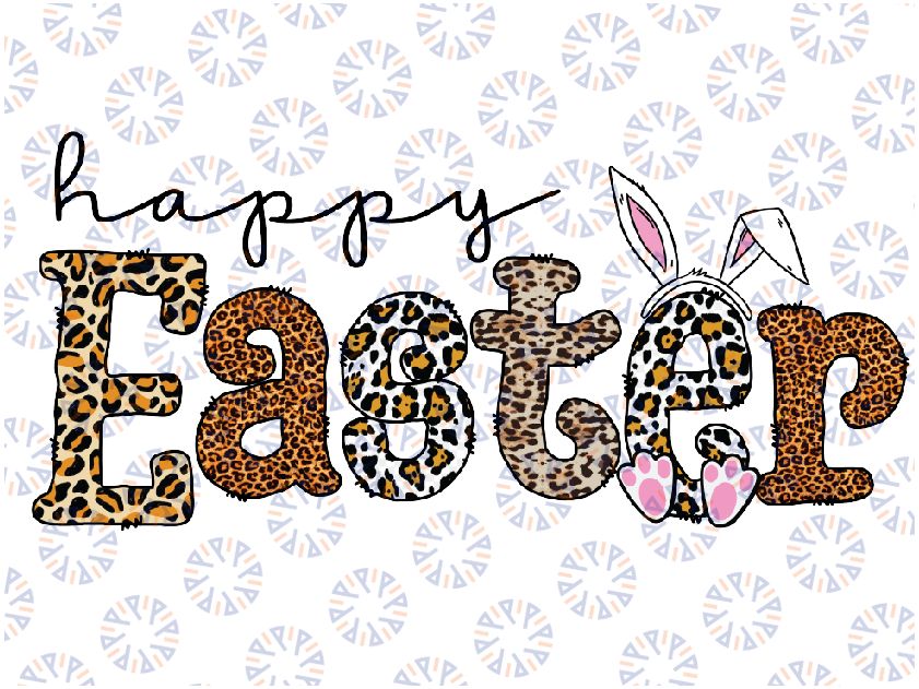 Happy Easter Bunny Rabbit Face Funny Easter Day Png, Happy Easter Leopard Png, Funny Cute Easter, Easter Day, Digital download