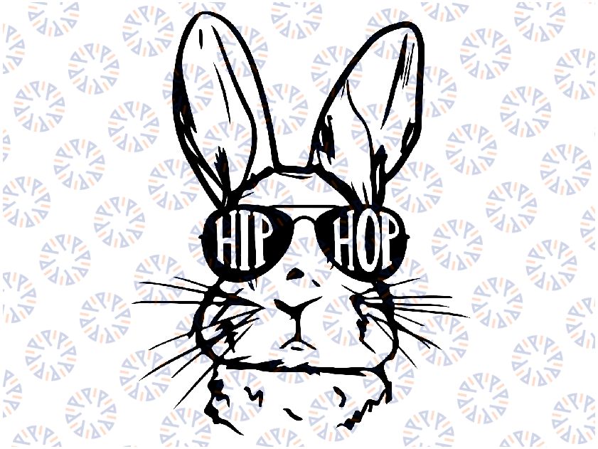 Hip Hop Bunny Face With Sunglasses Svg, Bunny Face With Sunglasses Hiphop, Hiphop Bunny Svg, Easter Day, Digital Download