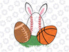 Easter Boys Baseball Basketball Football Bunnies Rabbit Svg, Baseball Player Easter Svg, Bunny Ears Png, Easter Day, Digital Download