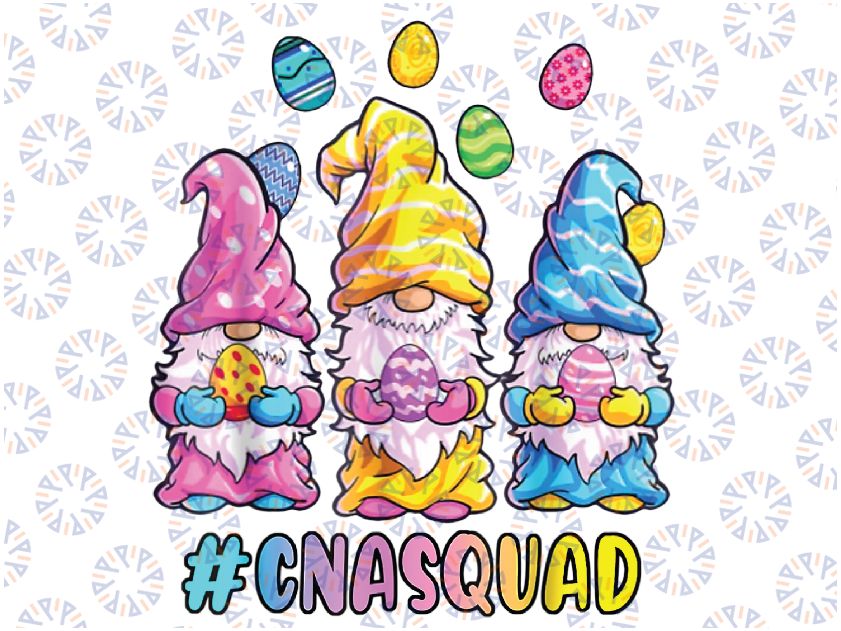 CNA Squad Happy Easter Funny Gnomes Egg Hunt Colorful Eggs Png ,Cute Easter Png, Happy Easter Day, Digital Download