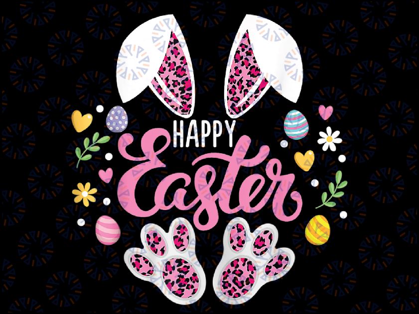 Happy Easter Bunny Leopard Easter Egg Hunt Easter Png, Leopard Print Bunny Pink Png, Easter Bunny Png, Digital Download