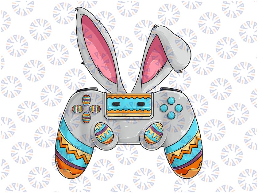 Happy Easter Day Bunny Egg Funny Png, Video Game Controller Bunny Png, Happy Easter Gamer Png, Digital Download