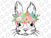 Cute Bunny Face With Pink Glasses Png, Floral Bunny Png, Easter Bunny Png, Digital Download