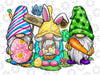 Easter Bunny Spring Gnome Easter Egg Hunting And Basket Png, Spring Gnomes Png Clipart, Easter Bunny Png, Easter Gnome Png