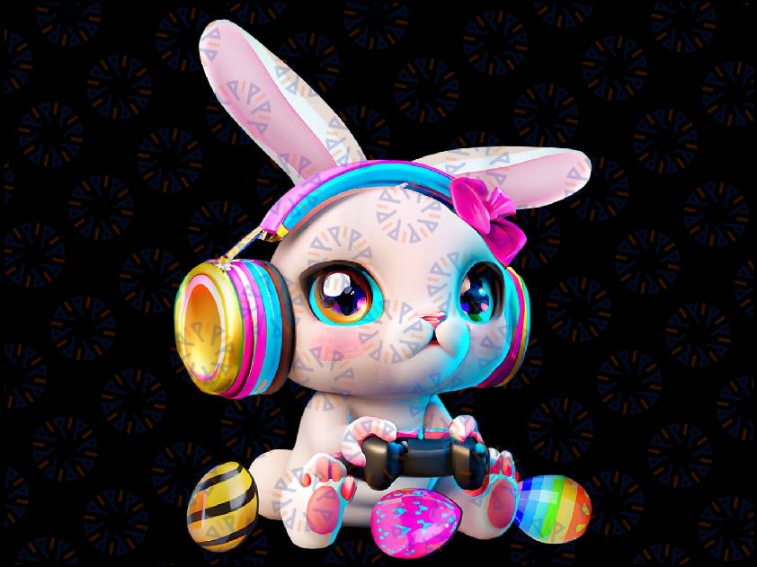 Funny Happy Easter Bunny Egg Gamer Boys Girls Kids Png, Happy Easter Day Bunny Egg Png, Happy Easter Png, Gamer Bunny Png, Digital Download