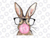 Cute Bunny With Glasses Bubblegum Easter Day Png, Cute Bunny Png, Bubblegum Pink Png, Easter Day, Digital Download