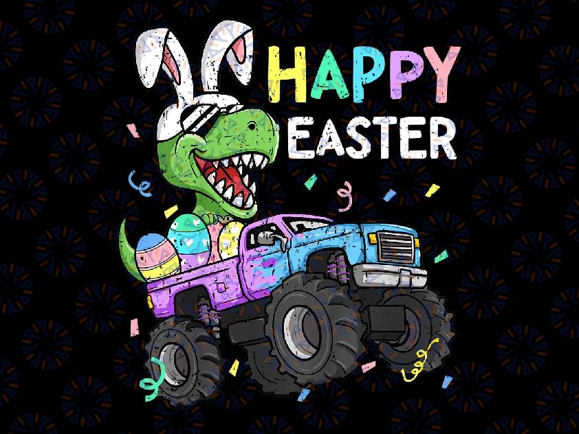 Happy Easter T-Rex Bunny Monster Truck Rabbit Ears Png, T-Rex Monster Png, Happy Easter Day, Digital Download