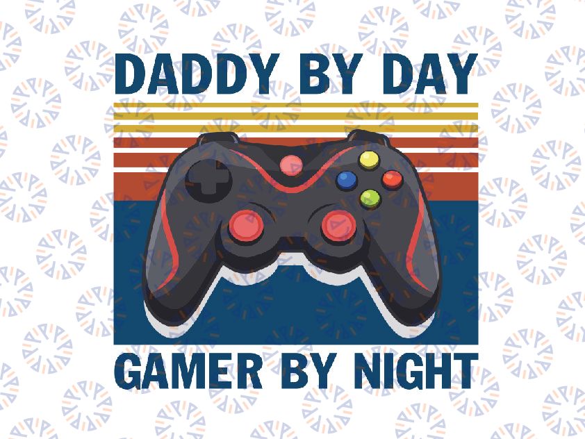 Daddy by day gamer by night Svg Dxf Png Sublimation design - Digital design - Sublimation - DTG printing - Clipart