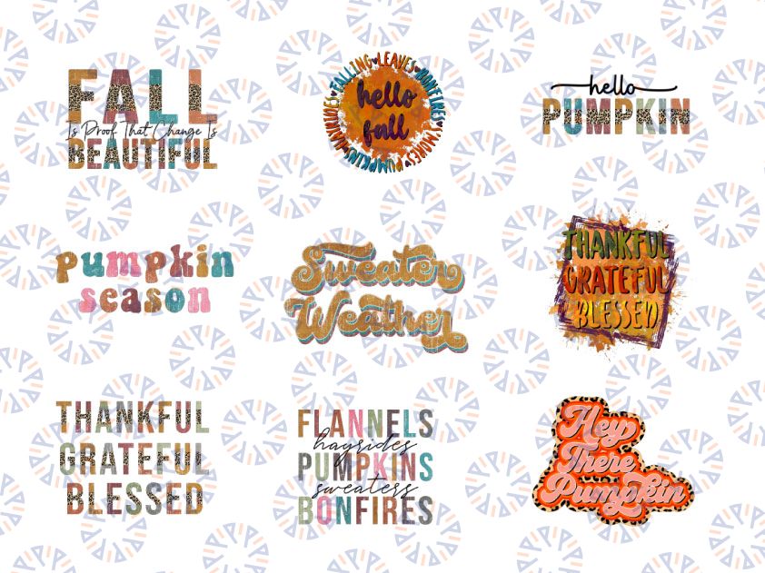 Fall Sublimation Bundle - Fall PNG Sublimation -Fall Png Designs - Fall Sign - Autumn Png Printing